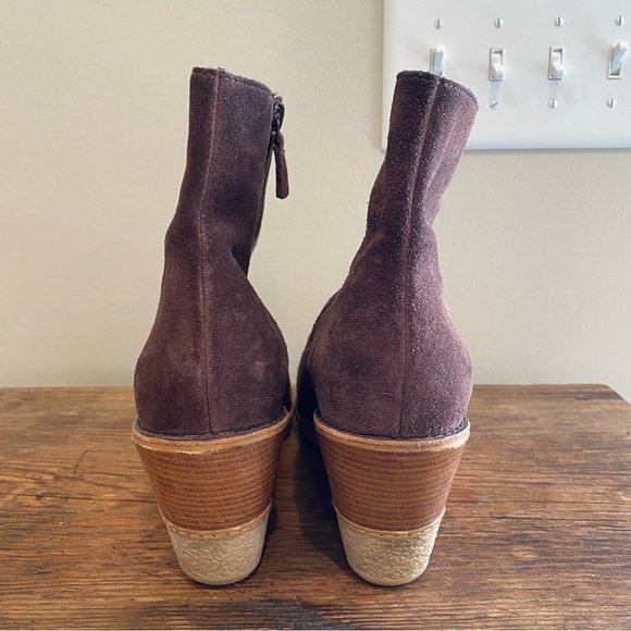 Cole Haan Rayna Brown Suede Wedge Waterproof Bootie Sz 10B. - Picture 5 of 10